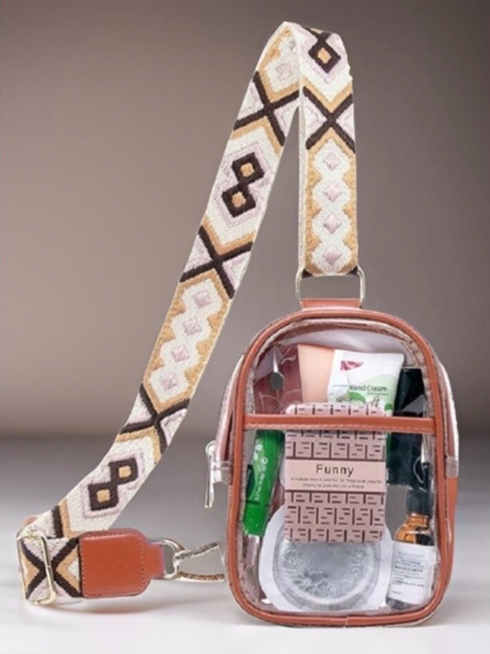 Clear Crossbody Bag with Guitar Strap - NWT